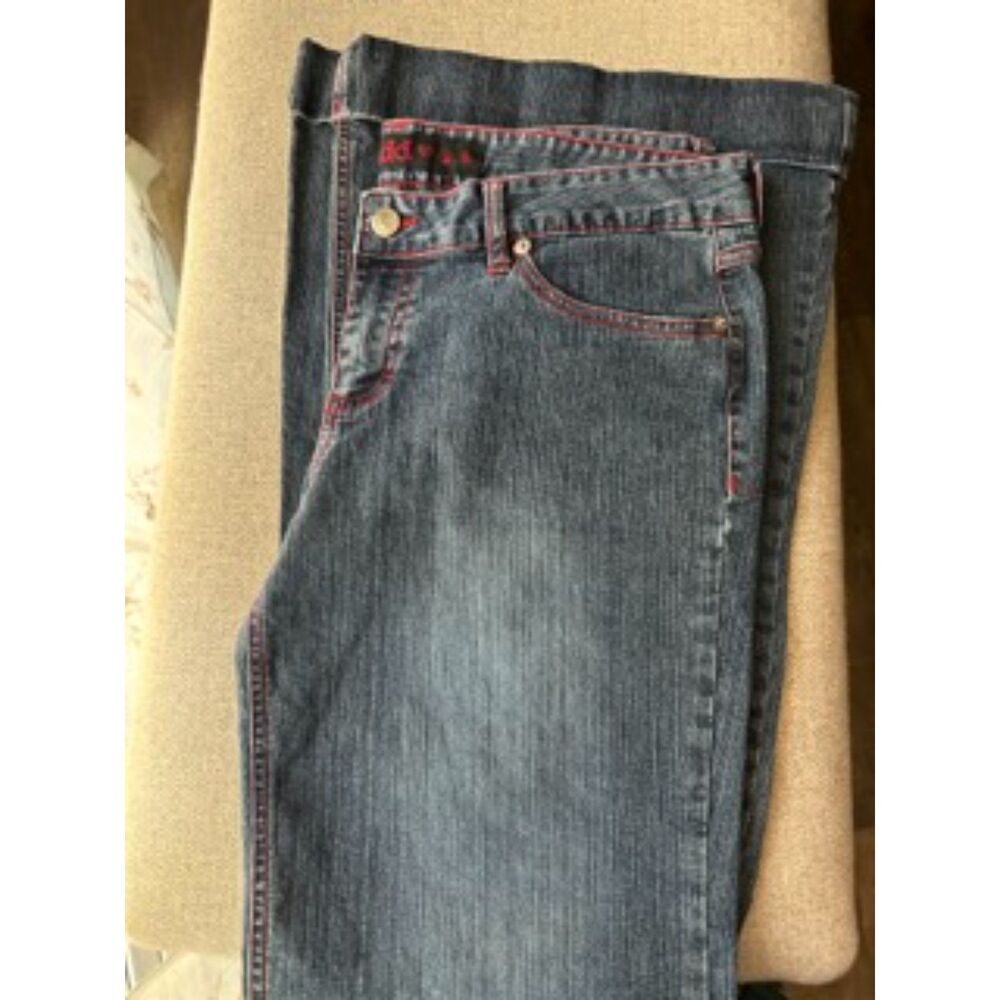 Vintage Mudd Jeans Size 11 Y2K Flare Bootcut Red Stitching